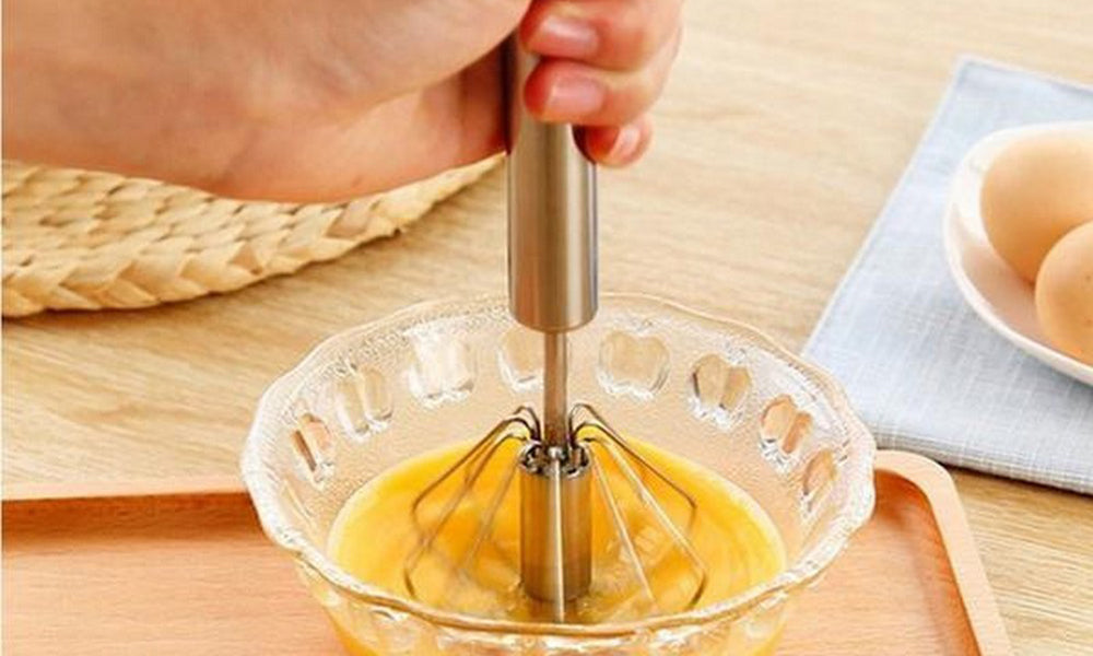 Stainless Steel Rotating Egg Whisk