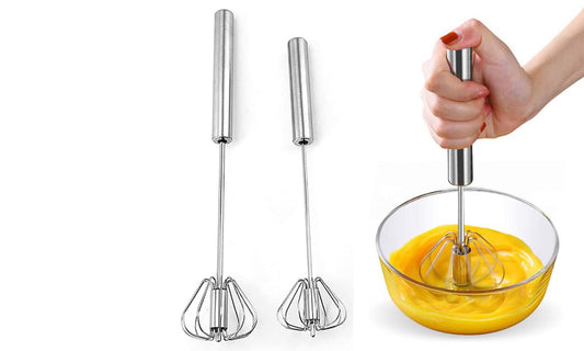 Stainless Steel Rotating Egg Whisk