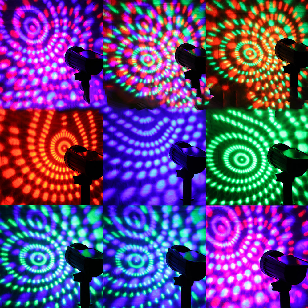 4Pcs LED Solar RGB Outdoor Projector Landscape Lamp