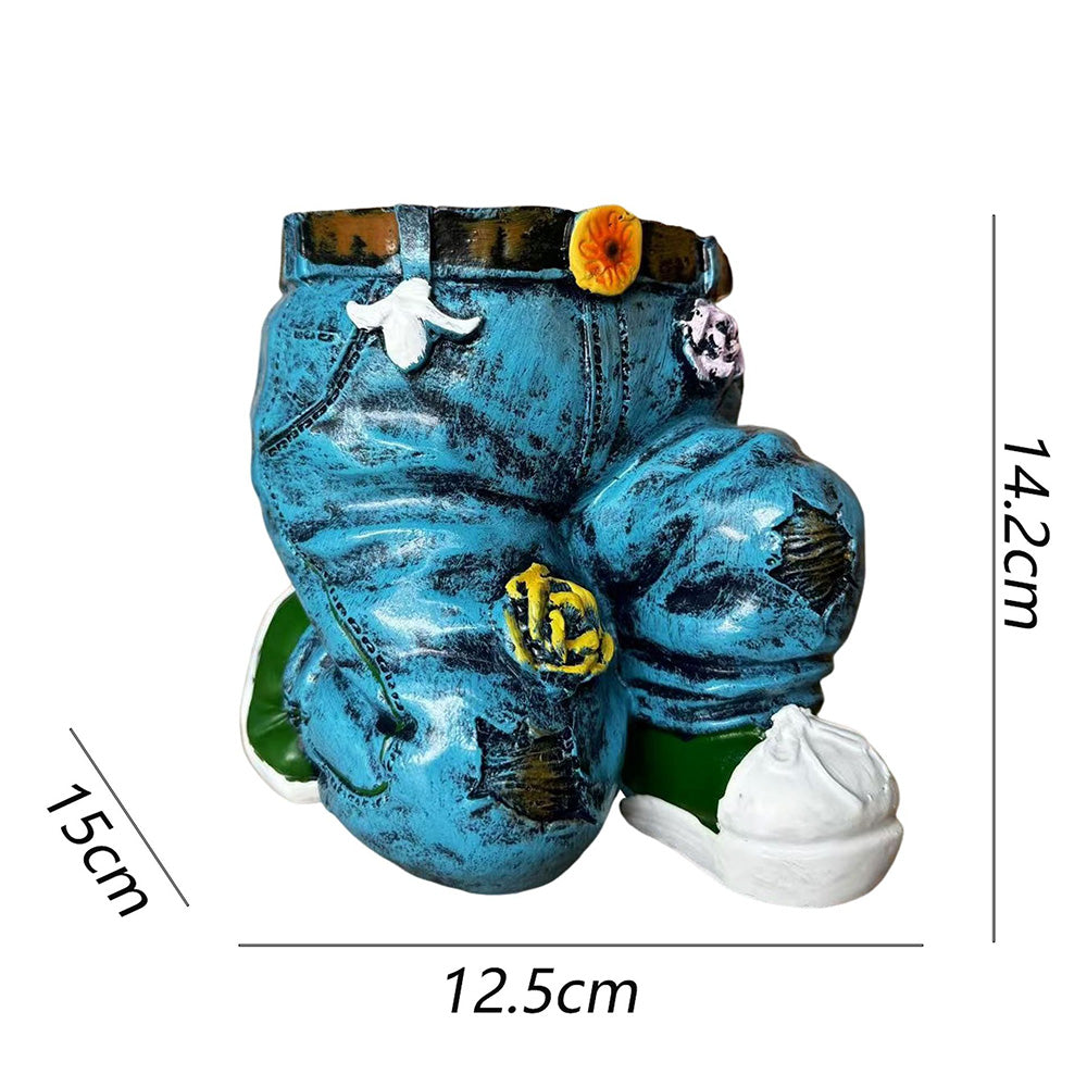 2XCreative Resin Jeans Shape Outdoor Planter Garden Decor Pot for Home Lawn Yard