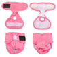 Female Dog Diaper Wrap Sanitary Pant with Hole Reusable Physiological Underpants-Pink