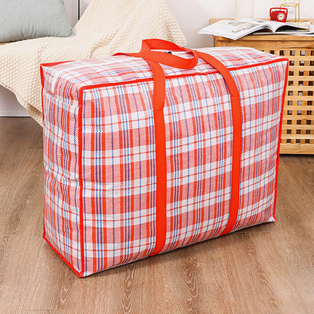 5Pcs Stripe Bag Packing Storage Strip Zip Shopping Travel Check House Moving Bag
