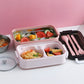 Bento Box Stackable 3-Compartment Lunch Containers With Dinnerware And Seal Cover