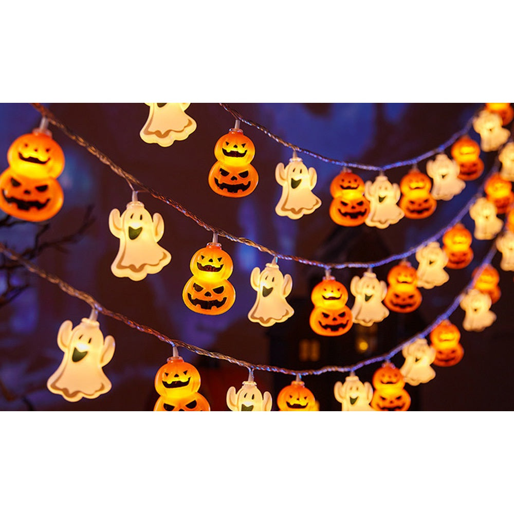 USB Halloween Ghost LED String Lights 4 Point 5m 30 Bulbs Decoration