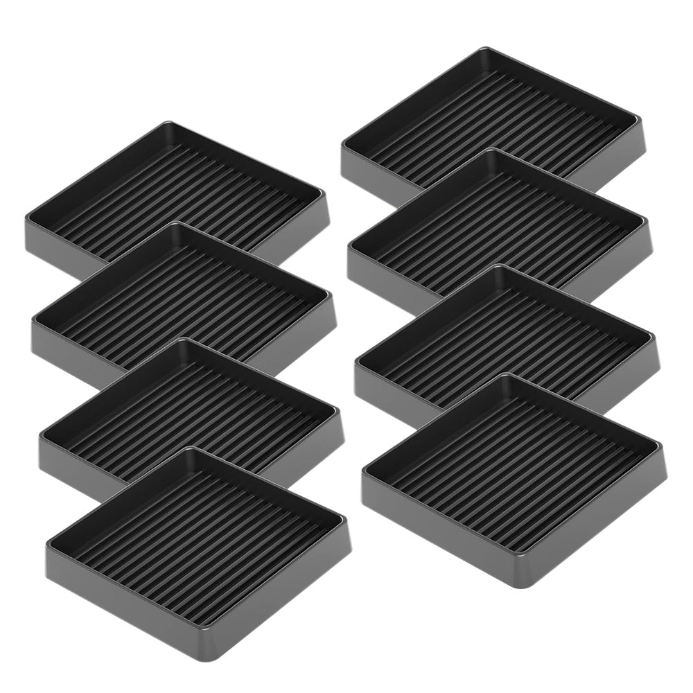 8 Pack Rubber Furniture Leg Floor Protectors with Anti Slip Textured Base
