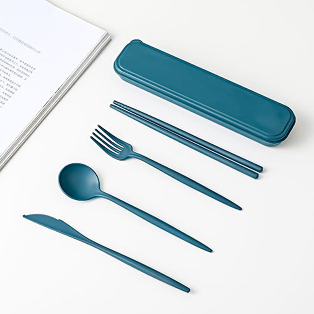Reusable Travel Utensils Set with Case Portable Knife Fork Spoons Cutlery Set