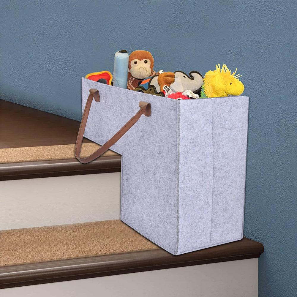 Foldable Storage Bag Durable Stair Step Basket with Handle