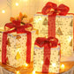3PCS Christmas Lighted Gift Boxes With 8 Modes For Holiday Indoor Outdoor Decorations