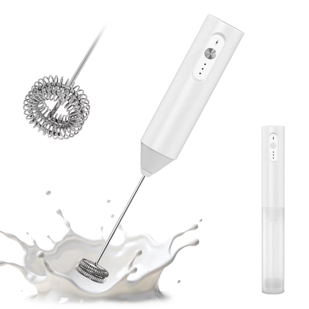 3-Speed Electric Milk Frother with 304 Stainless Steel Whisk