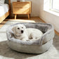 Soft Dog Bed for Indoor Anti Slip Pet Bed for Small Medium Dog Cat-Grey