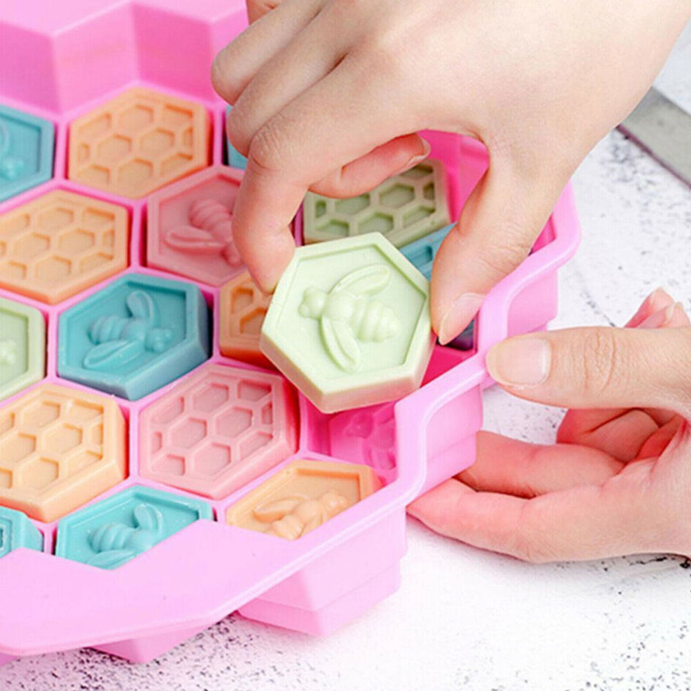 3Pcs 19-Cell Silicone Honeycomb Cake Ice Mould