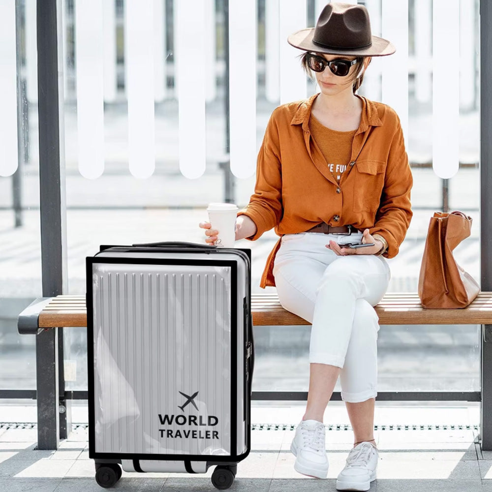Transparent Water Resistance Luggage Cover Set with Strap for Travel Suitcase Protection