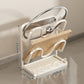 Kitchen Pot Lid Storage Rack Carbon Steel Holder with Drip Tray Organizer