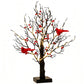 LED Vintage Christmas Tree with Red Cardinals and Warm White Glow