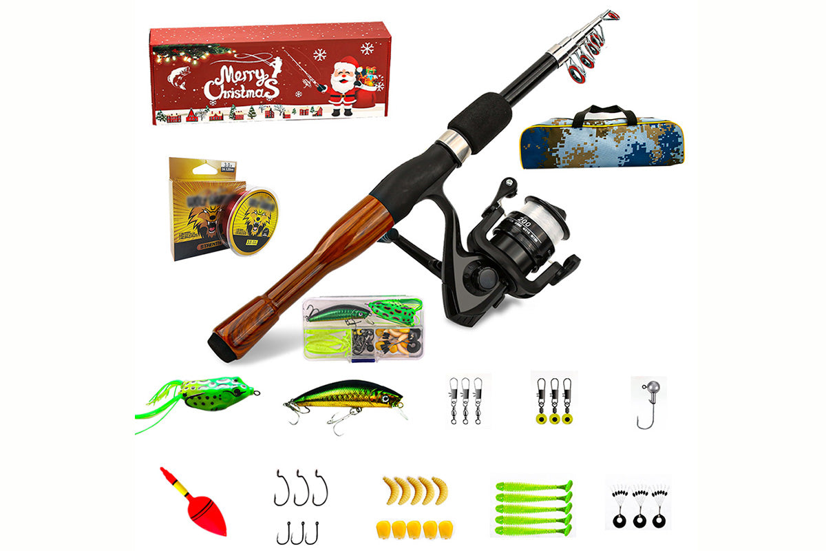 37PCS Fishing Tackle Fishing Tools With Fishing Rod For Christmas