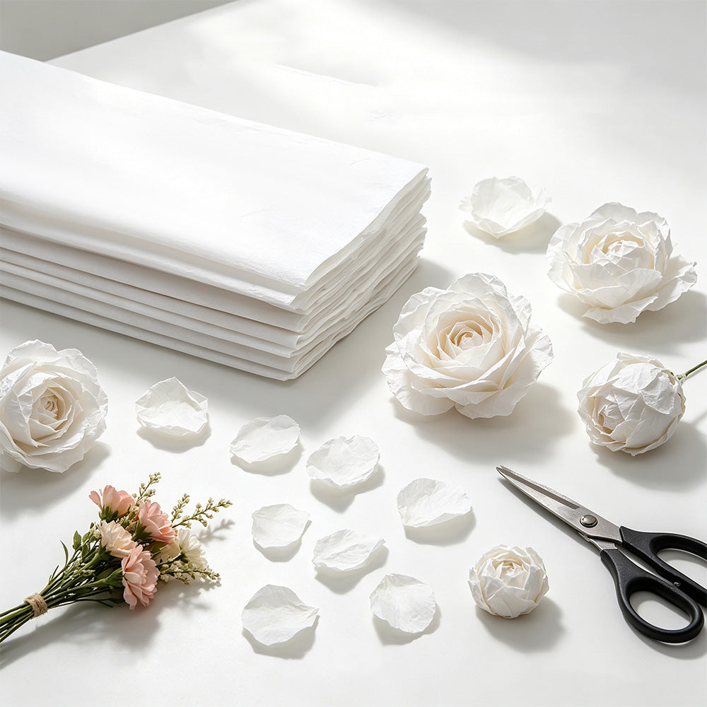 10 Crepe Paper Sheets 50x100cm for Gift Wrapping and Flower Crafts