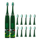 2Pcs Cute Cartoon Electric Soft Toothbrush with 6 Replacement Electronic Toothbrush Heads