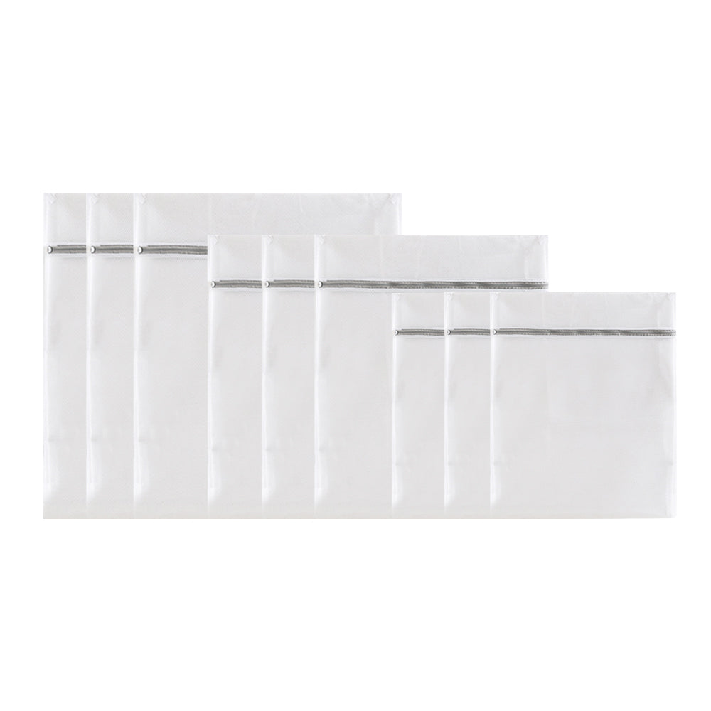 9 Pcs Mesh Laundry Bags Zipped Wash Bags-Thick Mesh