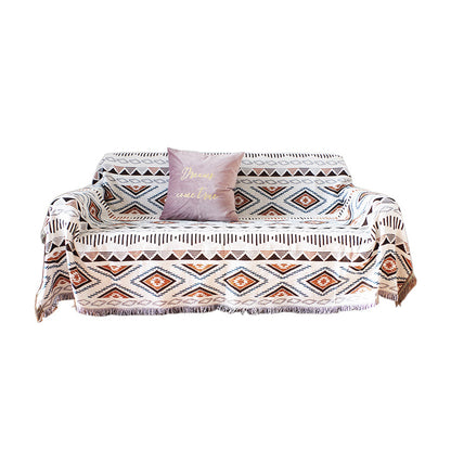 130x160cm Aztec Throw Blanket Bohemian Sofa Throw Blanket with Tassels