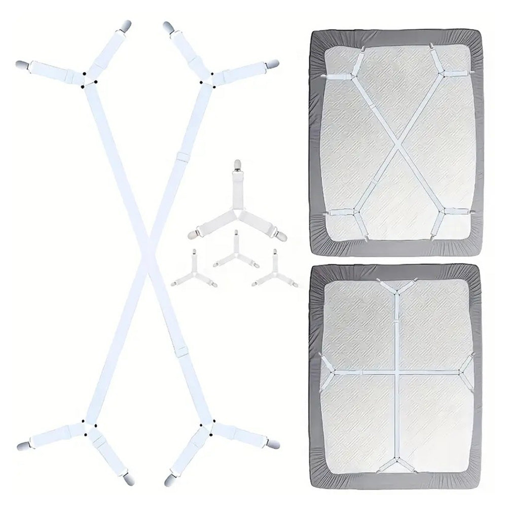 6Pcs Bed Sheet Fasteners Straps Elastic Clips Mattress Holder for Bedding