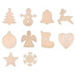 100Pcs Wooden Christmas Tree Decorations Assorted Blank Shapes for Painting