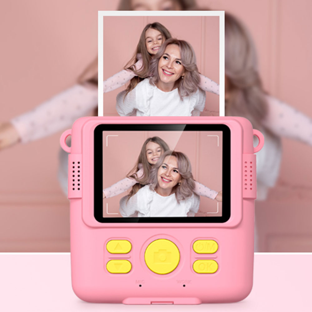 Instant Print Camera Zero Ink Print Photo Camera with 32G TF Card