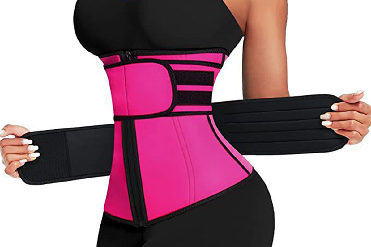 Sweat Waist Trainer for Women Sauna Sweat Belt Slim Body Shaper Corset-Red
