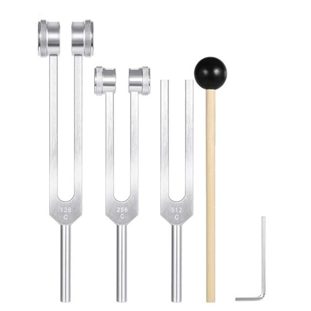 3Pcs Aluminum Tuning Forks Set 128Hz 256Hz 512Hz for Sound Healing Yoga Meditation