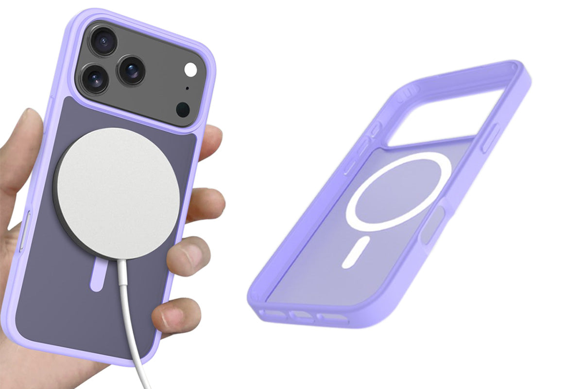 Magnetic MagSafe Phone Case for iPhone 17 Pro Max 17Air Shockproof Matte Protective Cover-Purple