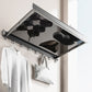 Wall Mounted Retractable Laundry Drying Rack with 6 Hooks