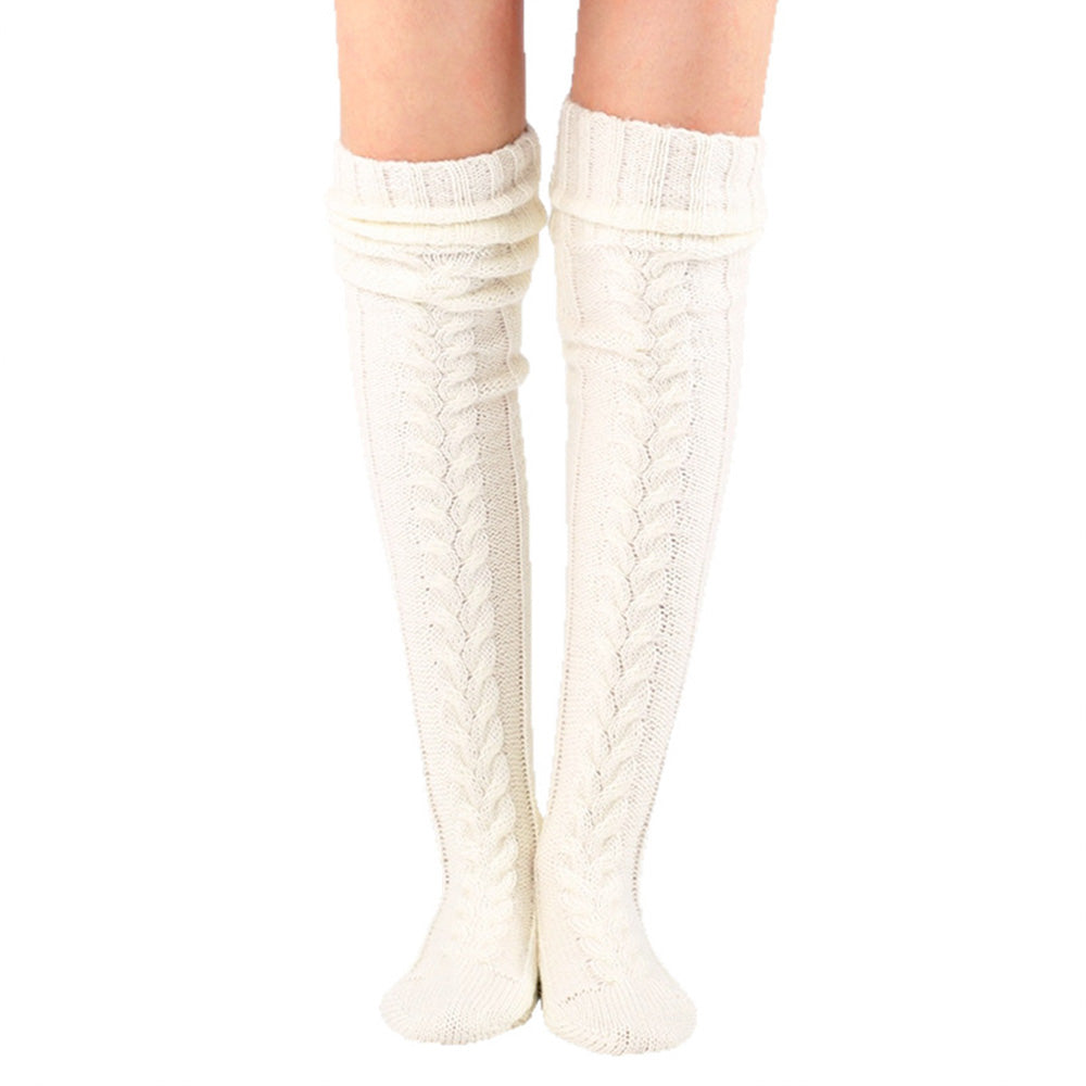Womens Knitted Over Knee Socks for Fall and Winter Thick and Warm Long Stockings