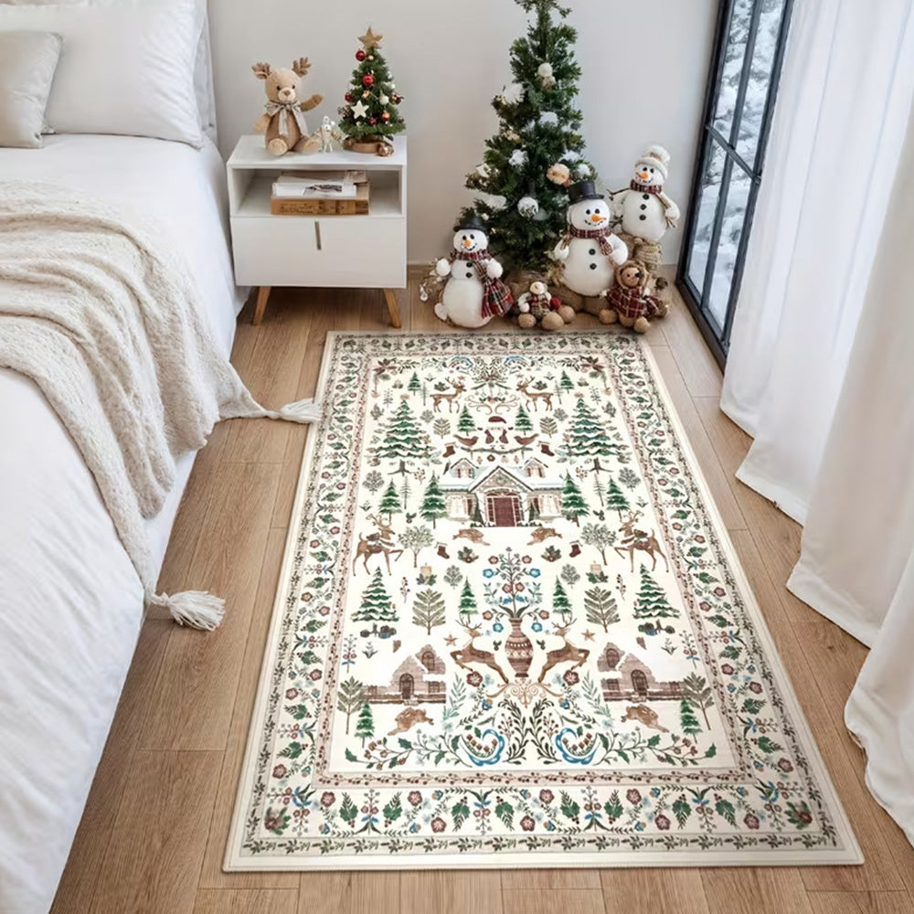 Vintage Christmas Crystal Velvet Area Rug Living Room Floor Mat-Style 2