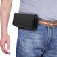 Universal Black Oxford Cloth Phone Waist Pouch with Belt Clip and Card Holder Compatible with Most Smartphones