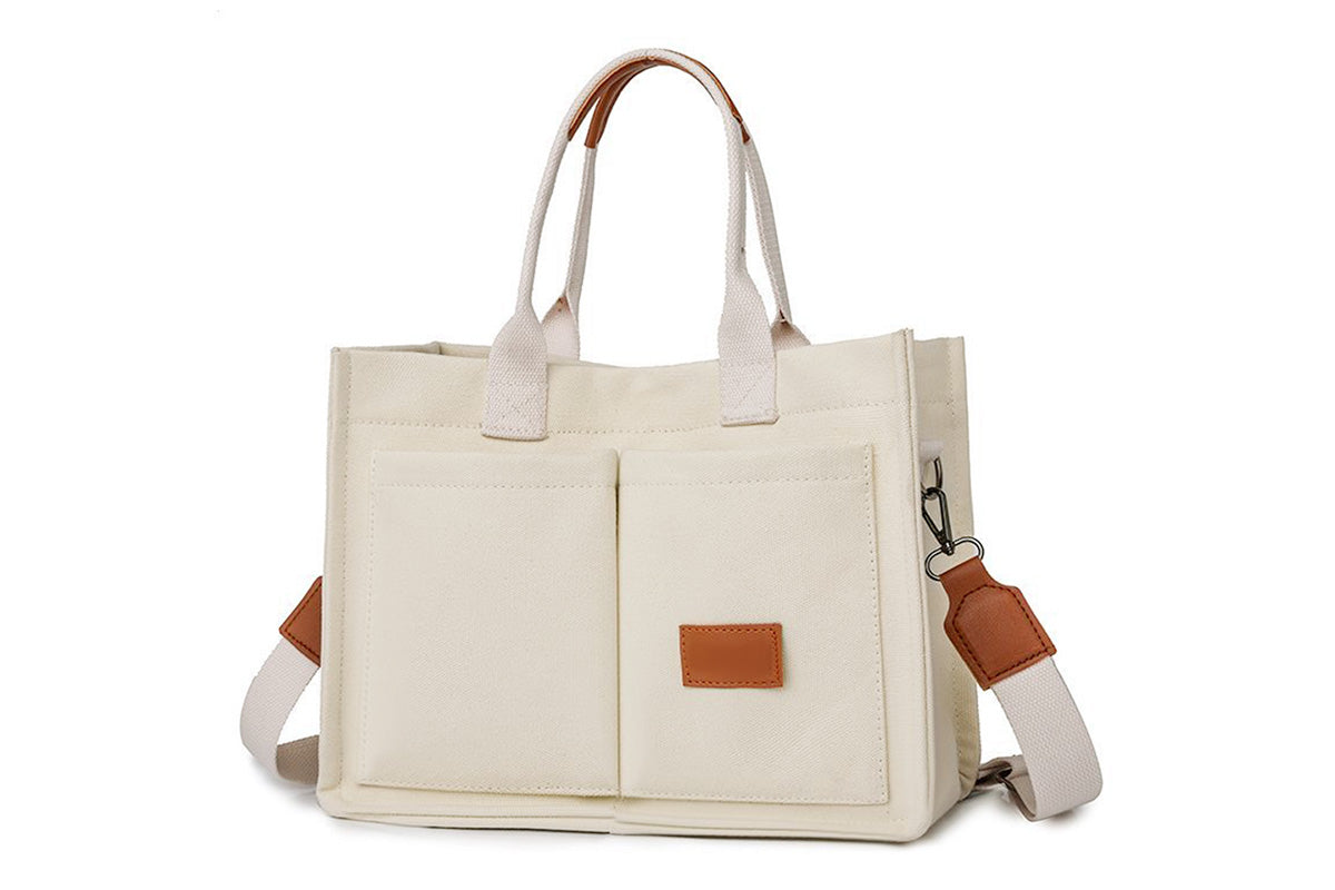 Tote Bag for Women With Compartments Canvas Crossbody Bags for Laptop Book