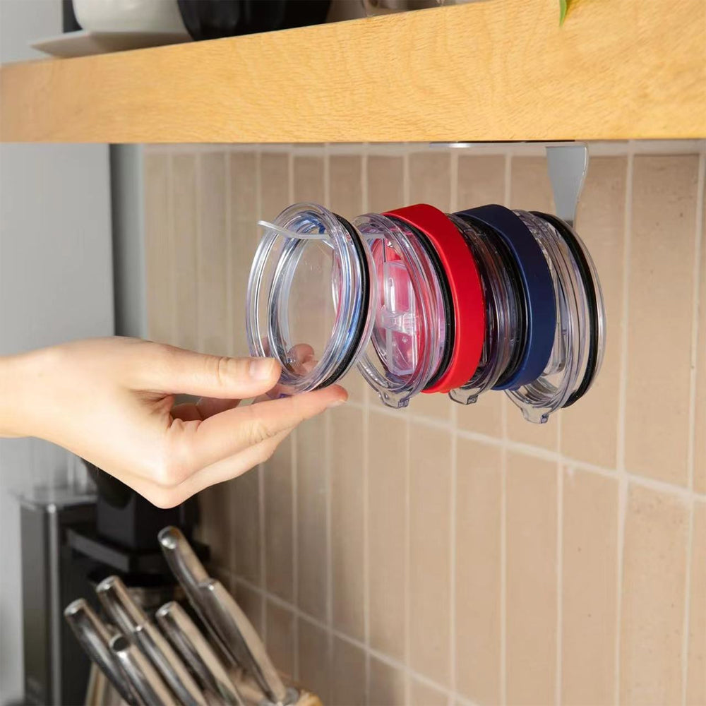 Horizontal Self-Adhesive Tumbler Lid Organizer