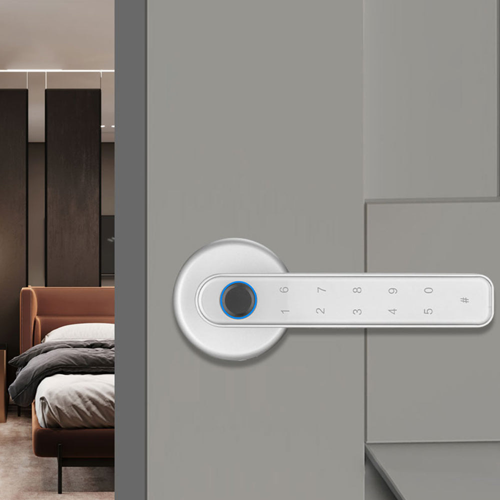 Smart Fingerprint Password Handle Door Lock with Tuya APP