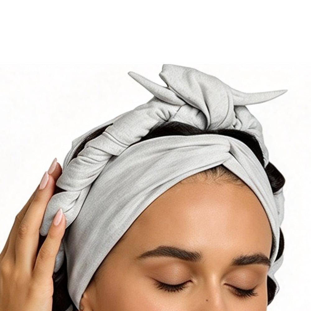 Bow Shaped Heatless Curling Headband with Flexible Styling Wires