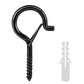 20PCS Q Hanger Hooks with Safety Buckle Windproof Screw Hooks for Hanging Outdoor Lights Plants