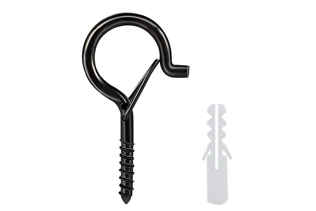 20PCS Q Hanger Hooks with Safety Buckle Windproof Screw Hooks for Hanging Outdoor Lights Plants