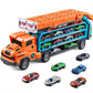 Carrier Truck Transport Car Toys Foldable 3 Layer Car Race Track Toys With 6 Toy Cars
