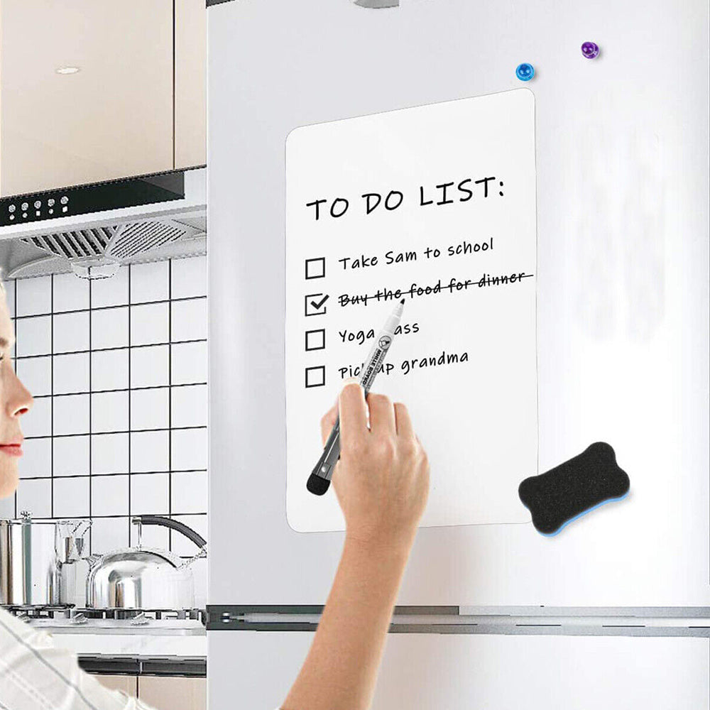 Attractive Dry Erase Board for Fridge with 3 Markers and Eraser Kitchen Whiteboard