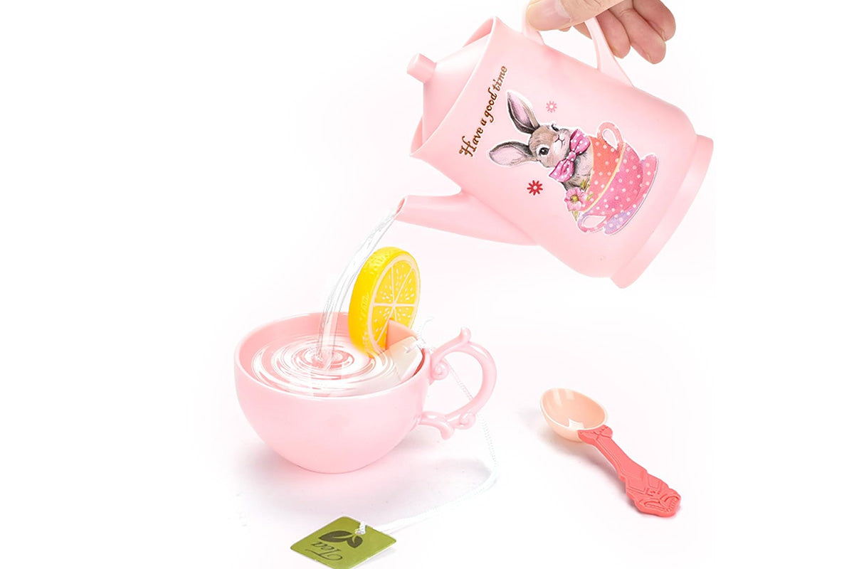 Pretend Play Tea Party Set with Dessert and Carrying Case for Role Play