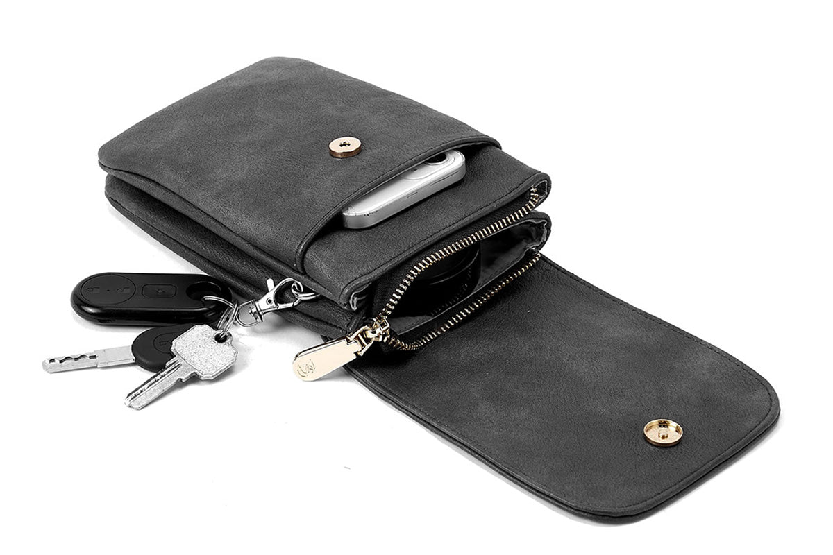 PU Leather Women Crossbody Bag Adjustable Strap Small Cell Phone Purse