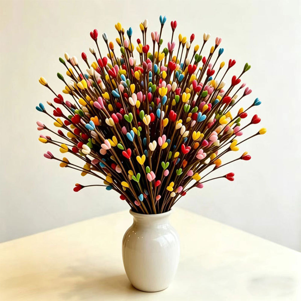 100 PCS Faux Pussy Willow Branches Realistic Artificial Willow Stems for DIY Crafts