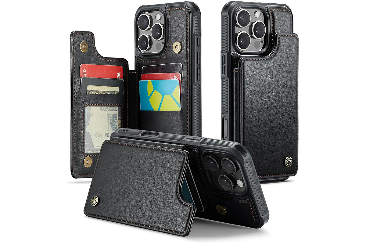 Wallet Case for iPhone 16 Pro Max iPhone16Pro Max 16Pro with Card Holder and RFID Blocking-Black