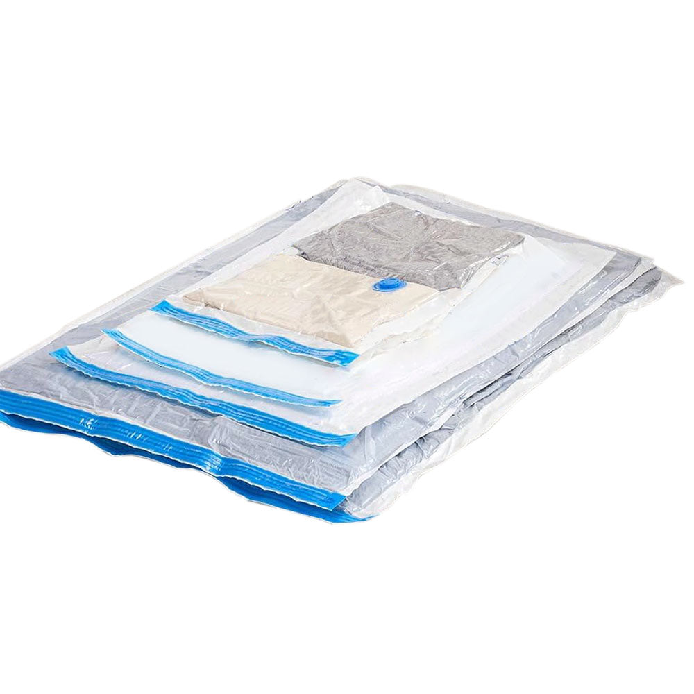 10Pcs Set Vacuum Compression Zipper Storage Bags with Airtight Valve and Hand Pump Space Saver Bags