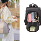 2-in-1 Backpack Shoulder Bag with Pom Pom