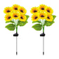 2 Pcs Solar Sunflower Lights for Outdoor Garden Patio Lawn Waterproof