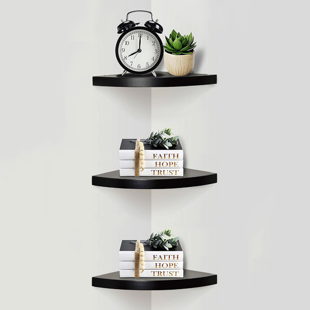 No-Drill Floating Corner Shelf Set for Wall Storage