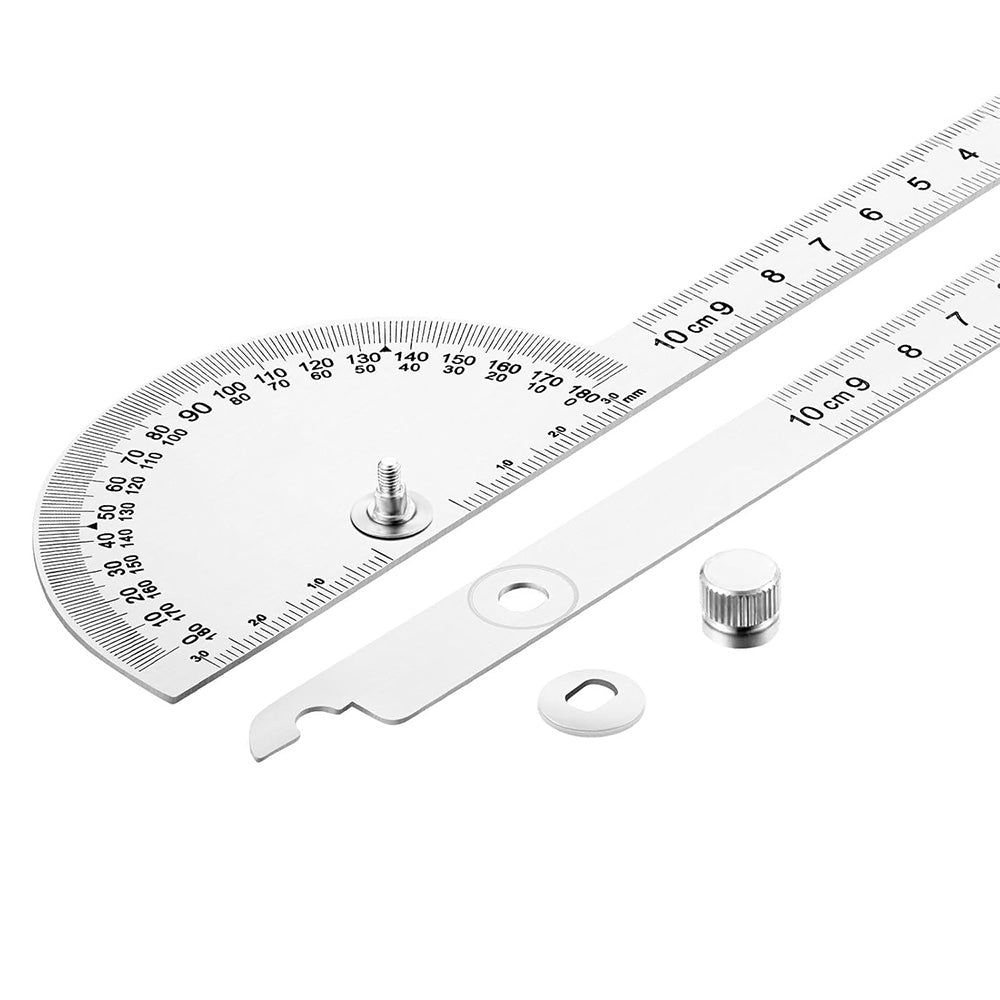 Stainless Steel Angle Protractor 0-180 Degree Gauge for Woodworking DIY Measuring Tool